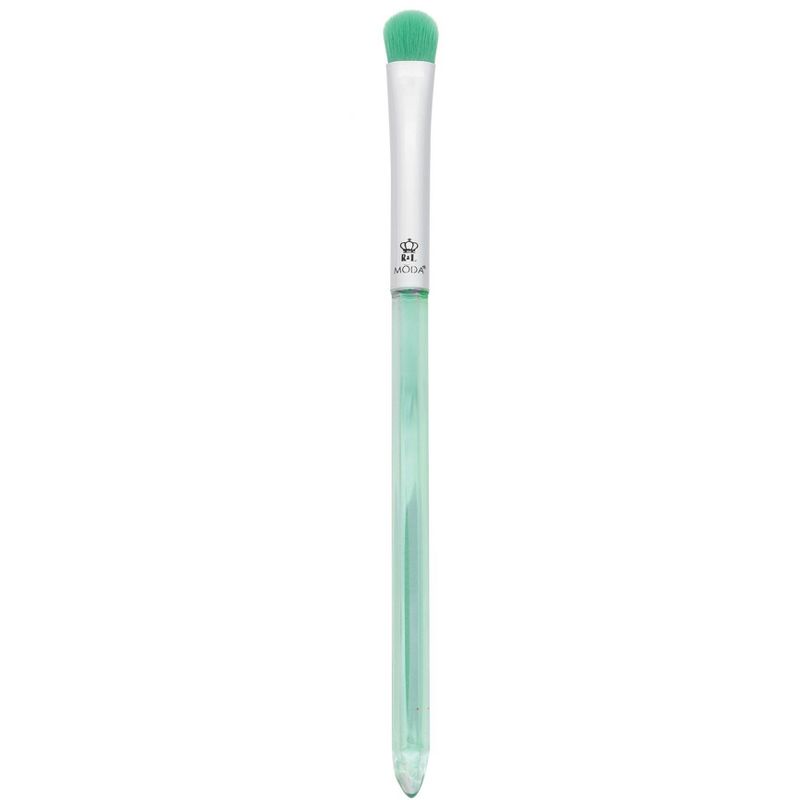 MODA Brush Mythical 5pc Energizing Emerald Crystal Makeup Brush Set, Includes - Powder, Radiance, Shadow, and Angle Eyeliner Brushes