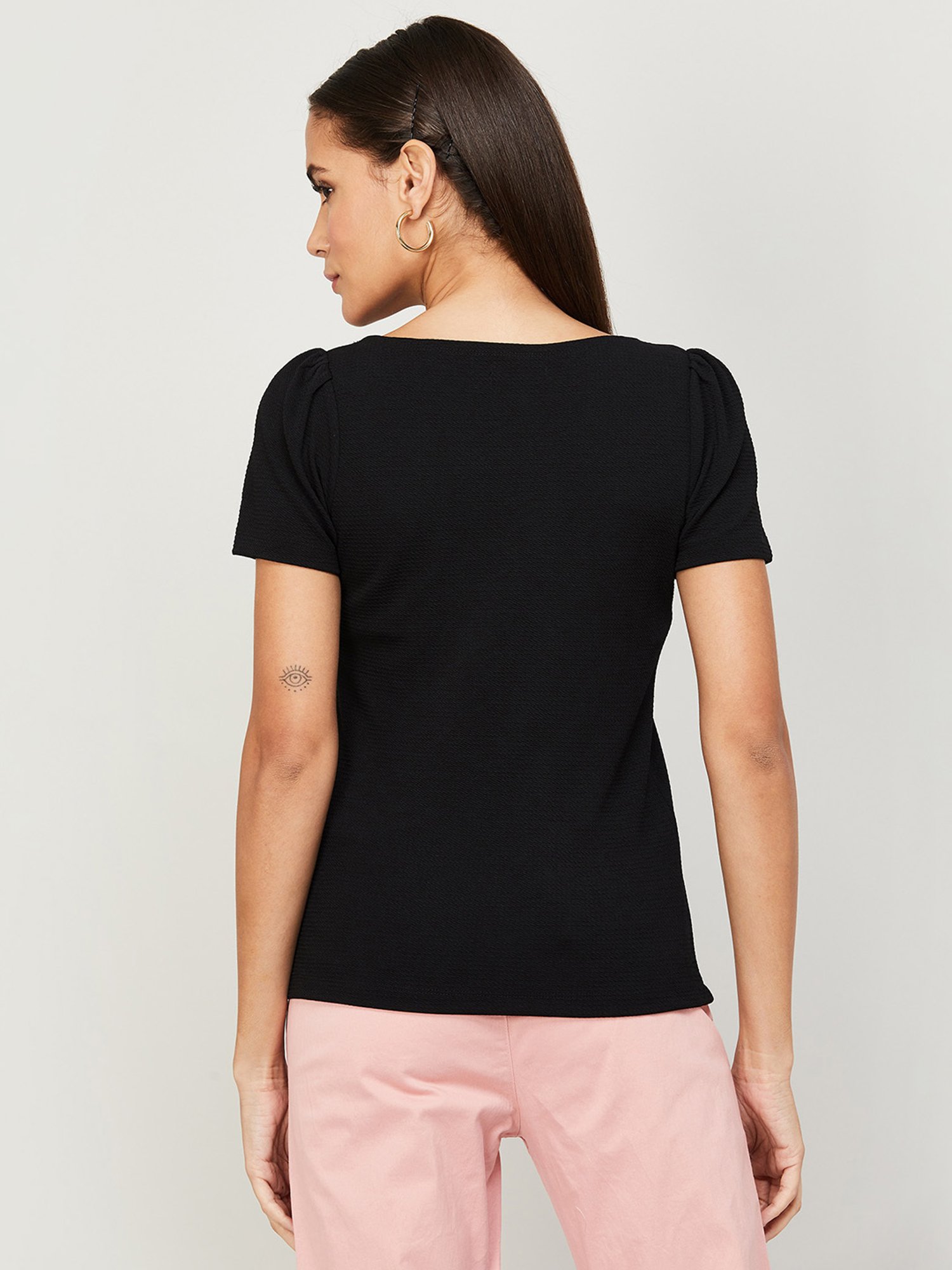 Code by Lifestyle Black Regular Fit Top