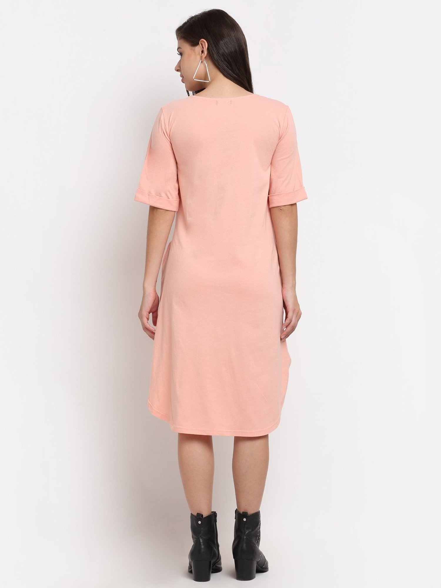 BRINNS Peach Midi A Line Dress