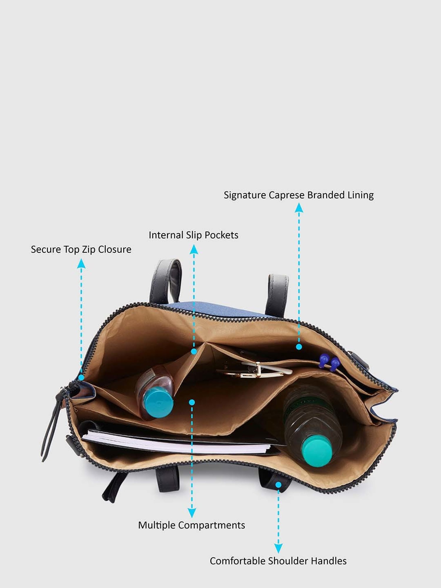 Caprese Rogue Navy Solid Large Messenger Bag