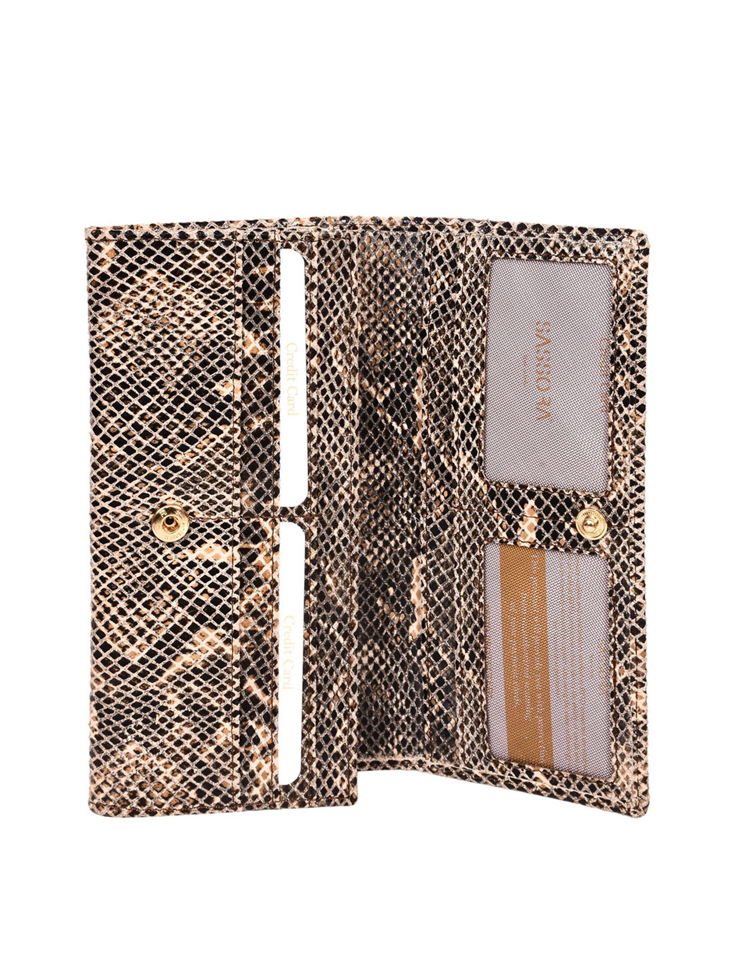 SASSORA Brown Textured Rfid Wallet for Women