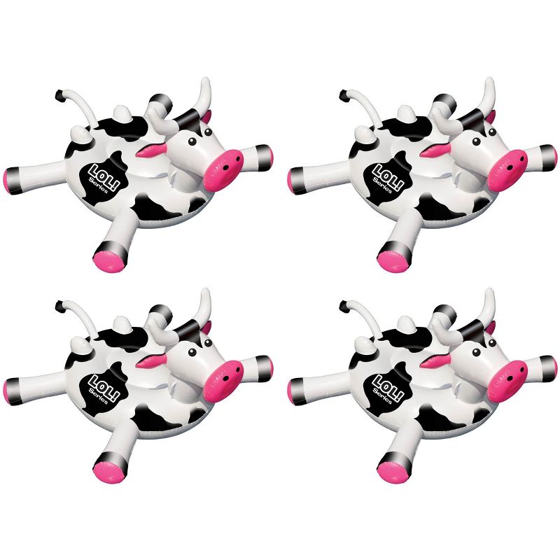 4 Swimline LOL 90268 Swimming Pool Kids Giant Rideable Cow Inflatable Float Toys