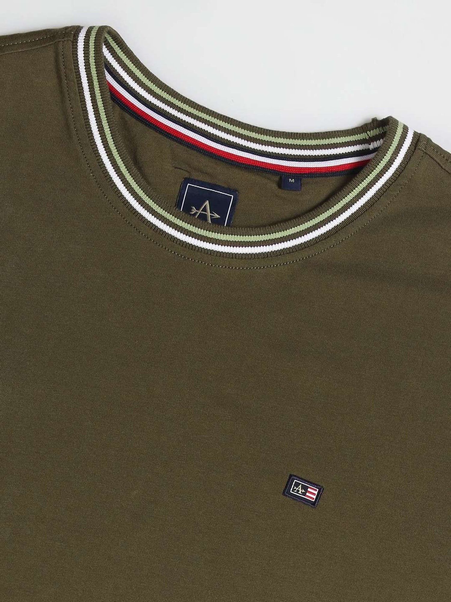 Arrow Sport Green Cotton Regular Fit T-Shirt