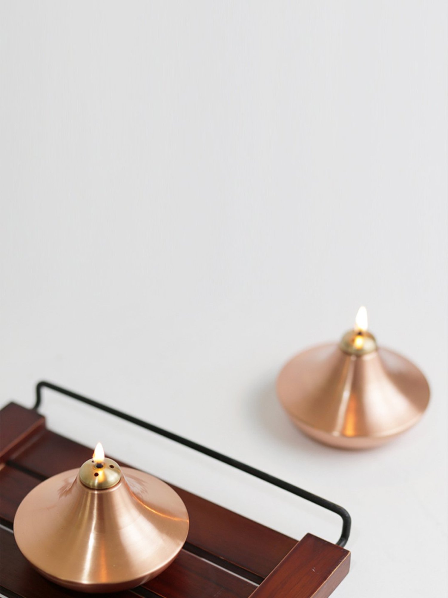 COPPRE Sanchi Copper Oil Lamp - Set of 1