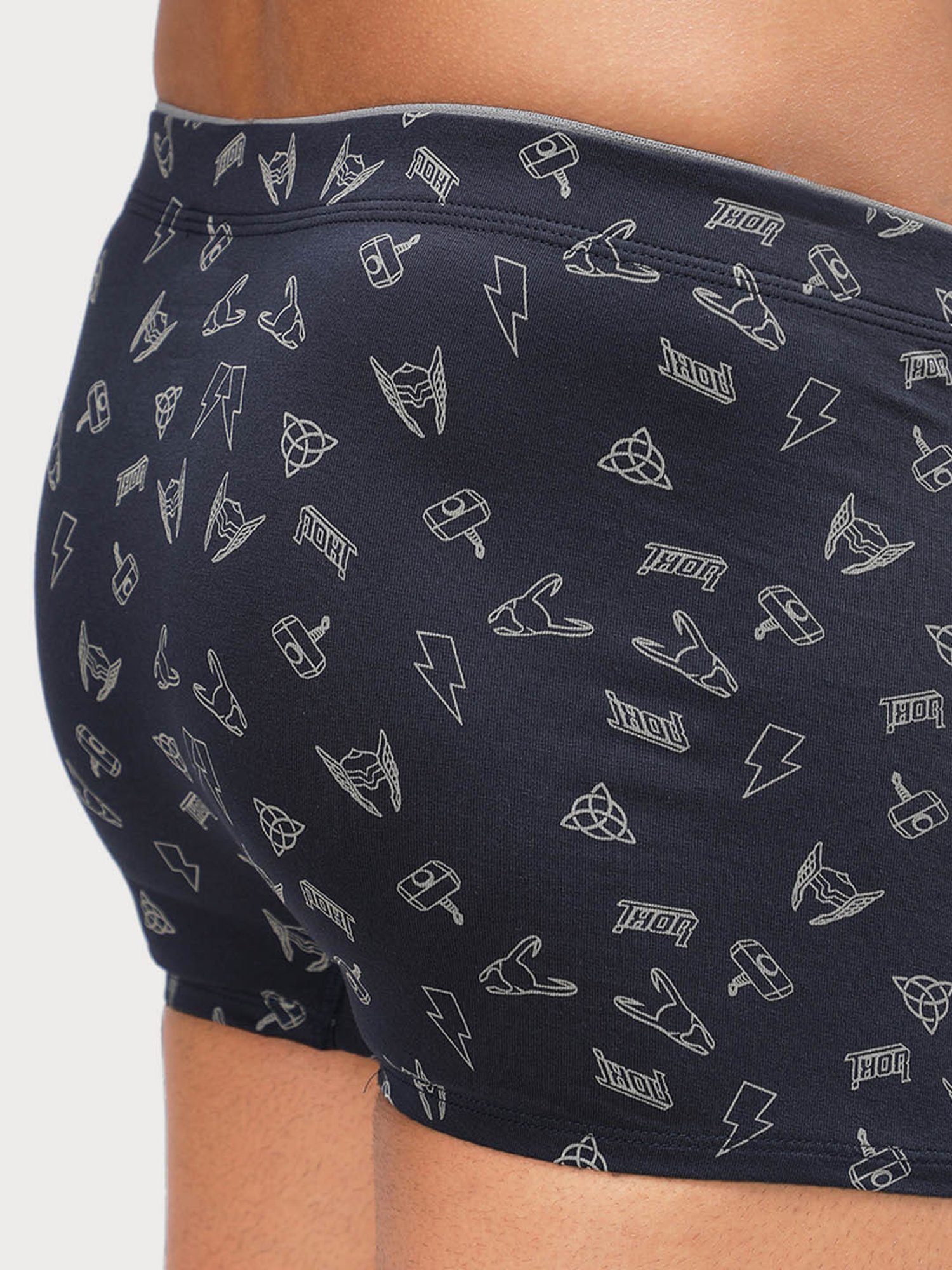 Zoiro Black & Navy Regular Fit Printed Trunks - Pack Of 2