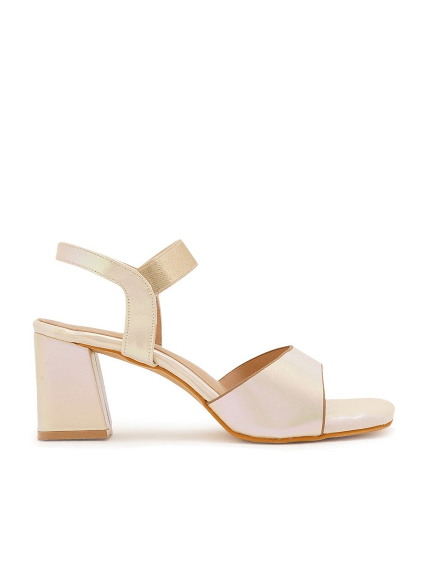 Scentra Women's Gold Ankle Strap Sandals