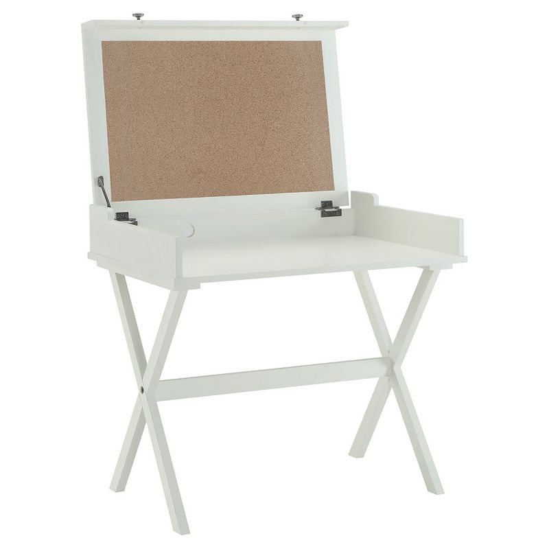 Linnea Flip Top Desk Chair and Table Antique White - Carolina Cottage