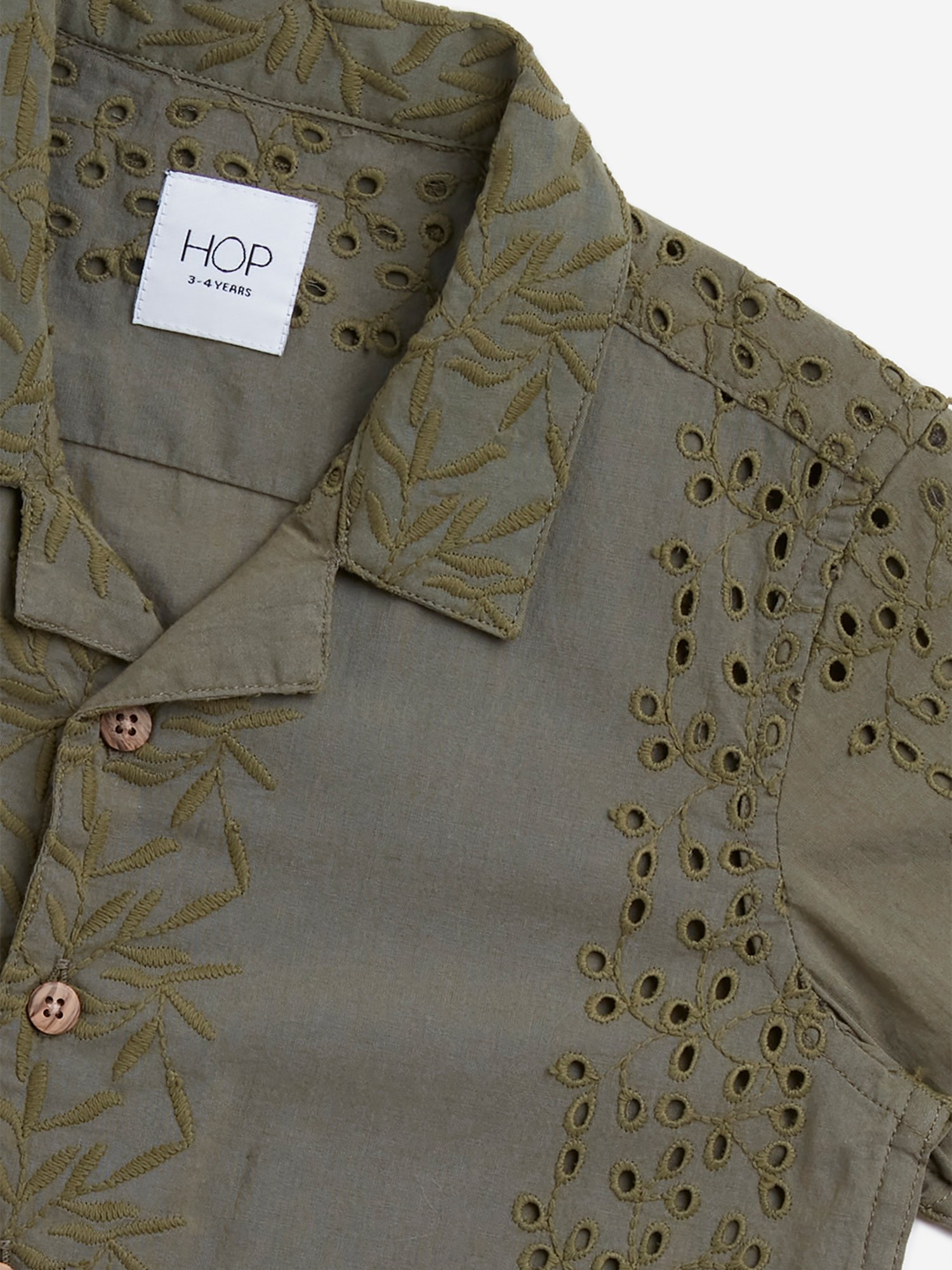 HOP Kids by Westside Olive Schiffli Design Resort-Fit Shirt