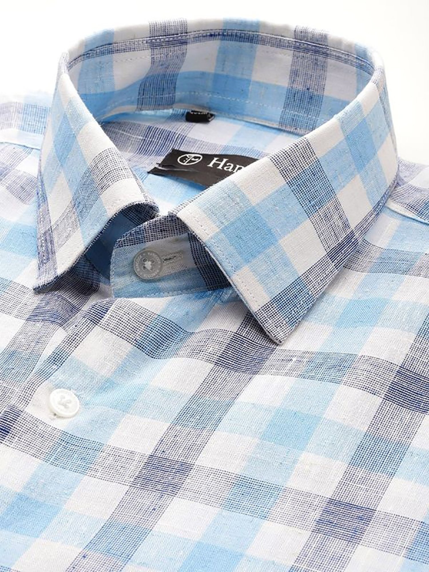 Hancock White Slim Fit Checks Shirts