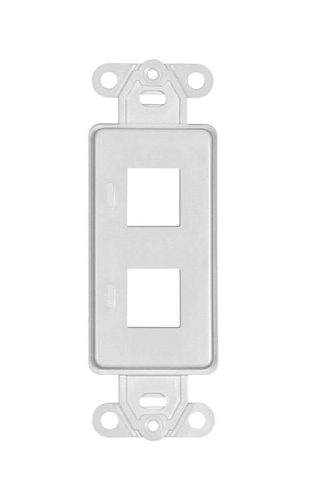 Offex Decora Wall Plate Insert, 2 Hole for Keystone Jack - White