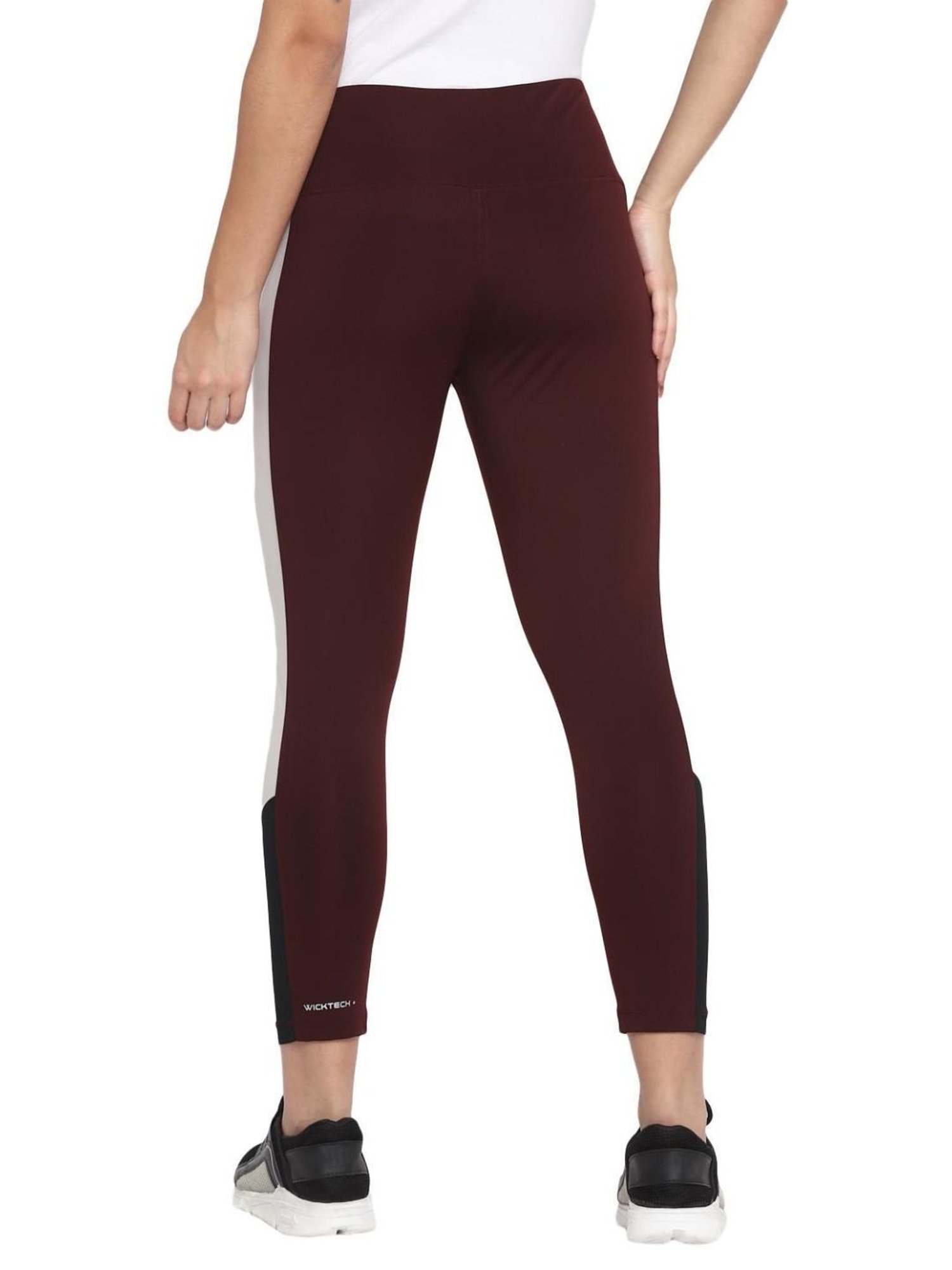 OFF LIMITS Maroon Color Blocked Tights
