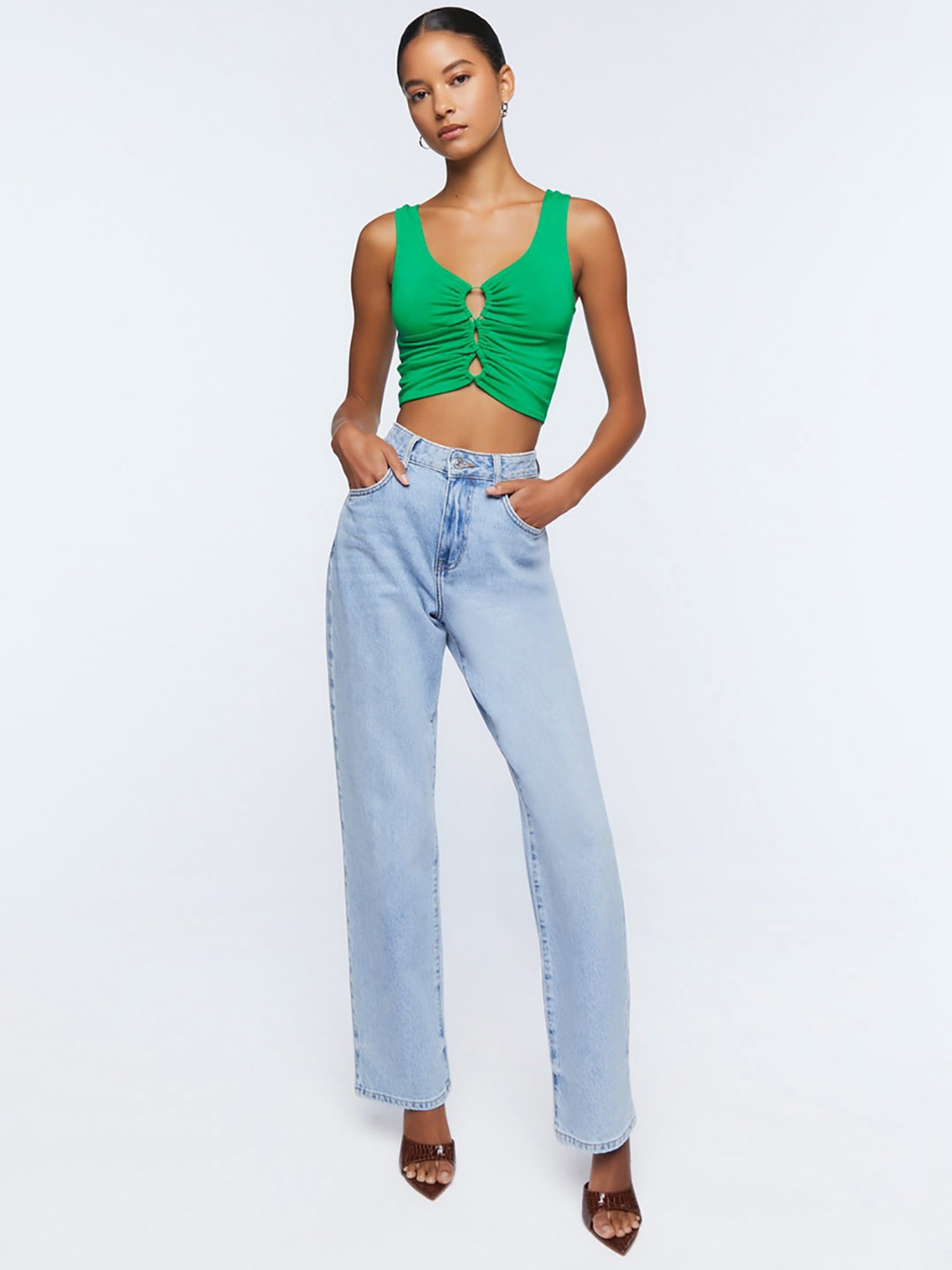 Forever 21 Green Crop Top