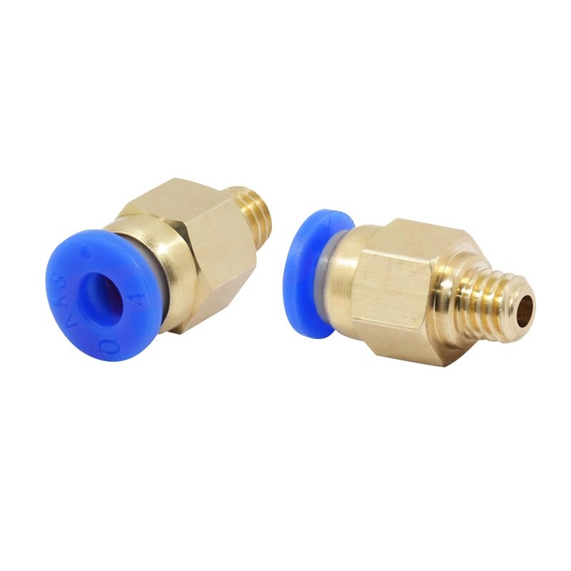 PC4-M6 M5 Pneumatic Connectors HOTEND J head Remote Extruder Feeder for MK8 3mm / 1.75mm Teflon PTFE Tube Filament Feed Fit-2PCS