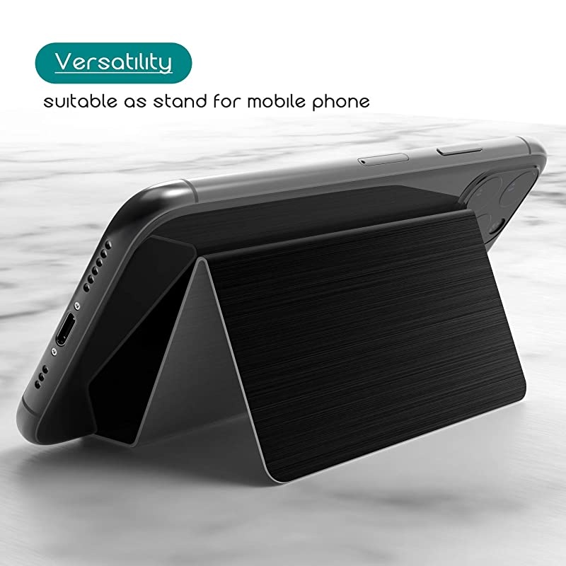 Business Card Holder for Desk Business Card Display Holders Metal Business Cards Stand Desktop Name Card Organizer Capacity 50 Cards 3 Pack Black Brushed Stainless Steel