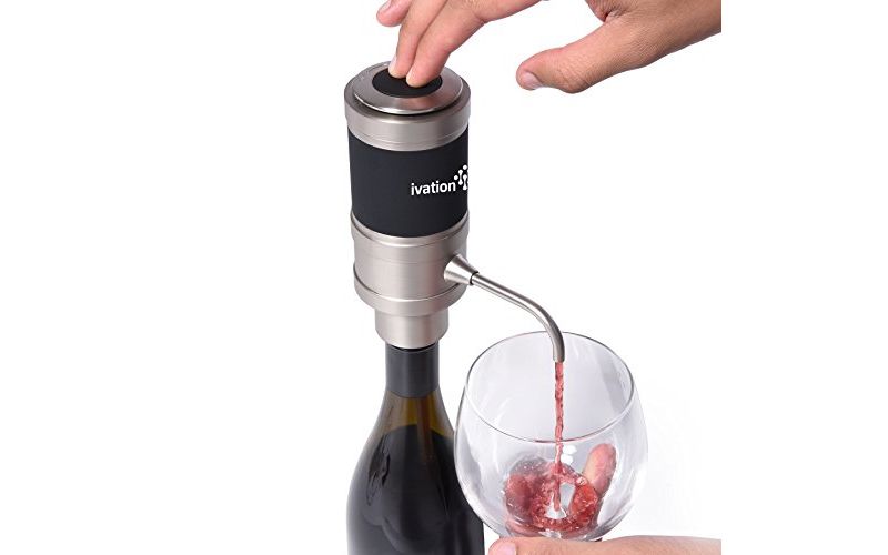 Ivation Electric Wine Aerator and Dispenser - Easy Touch Operation - Battery Operated - Decanter for Red and White Wine - FDA Approved - Gift Box