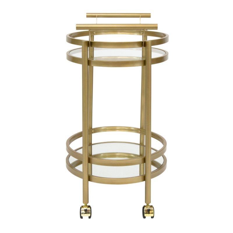 Palazzo Bar Cart with Clear Glass Gold - Studio Designs Home