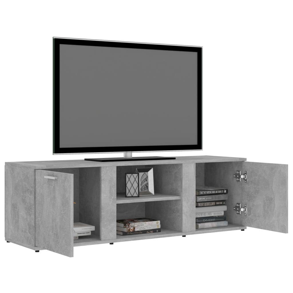vidaXL TV Cabinet Concrete Gray 47.2" Chipboard Entertainment Media Stand Unit