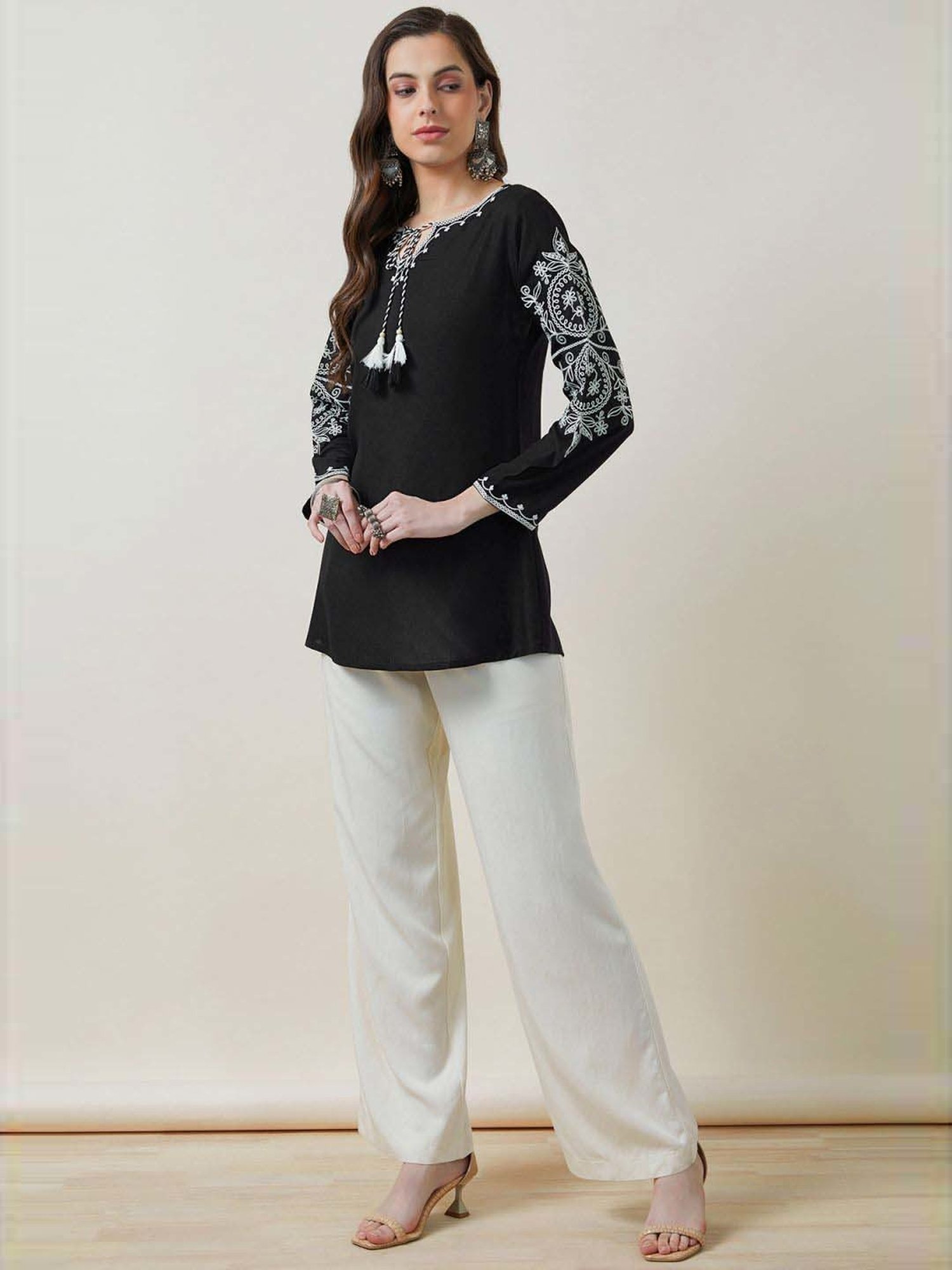 Soch Black Embroidered Tunic
