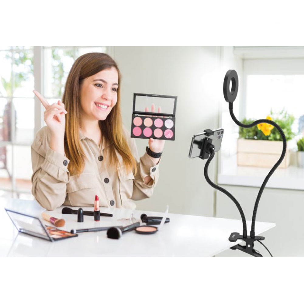 Kellards 3.5" Selfie Ring Light Flex Duo Phone Holder with Clip-On Grip Mount