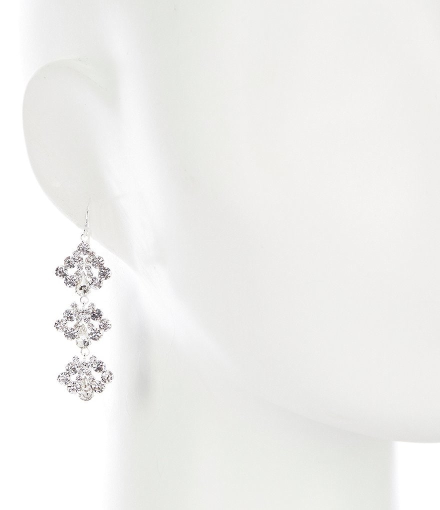 Cezanne Crystal Fans Chandelier Earrings
