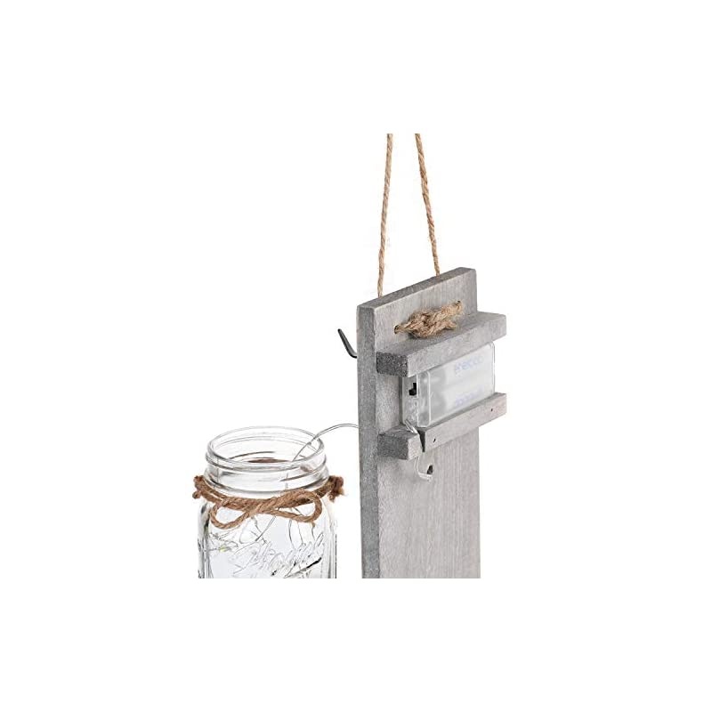 Rustic Wall Sconces Mason Jar Decoration Handmade Wall Decor Hanging Design with LED Fairy Lights Living Decor,Farmhouse Kitchen Decorations Wall Home Decor Bathroom Set of 2&hellip;
