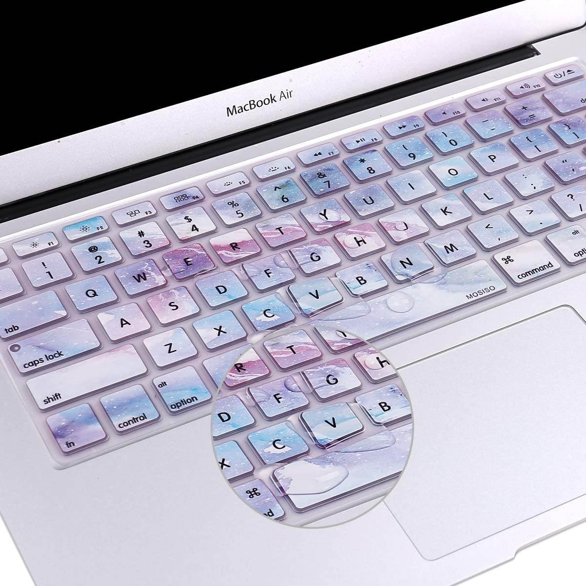 MOSISO Pattern Keyboard Cover Compatible with MacBook Pro 13/15 inch(with/Without Retina Display,2015 or Older Version),Older MacBook Air 13 inch (A1466/A1369,Release 2010-2017), Galaxy Marble
