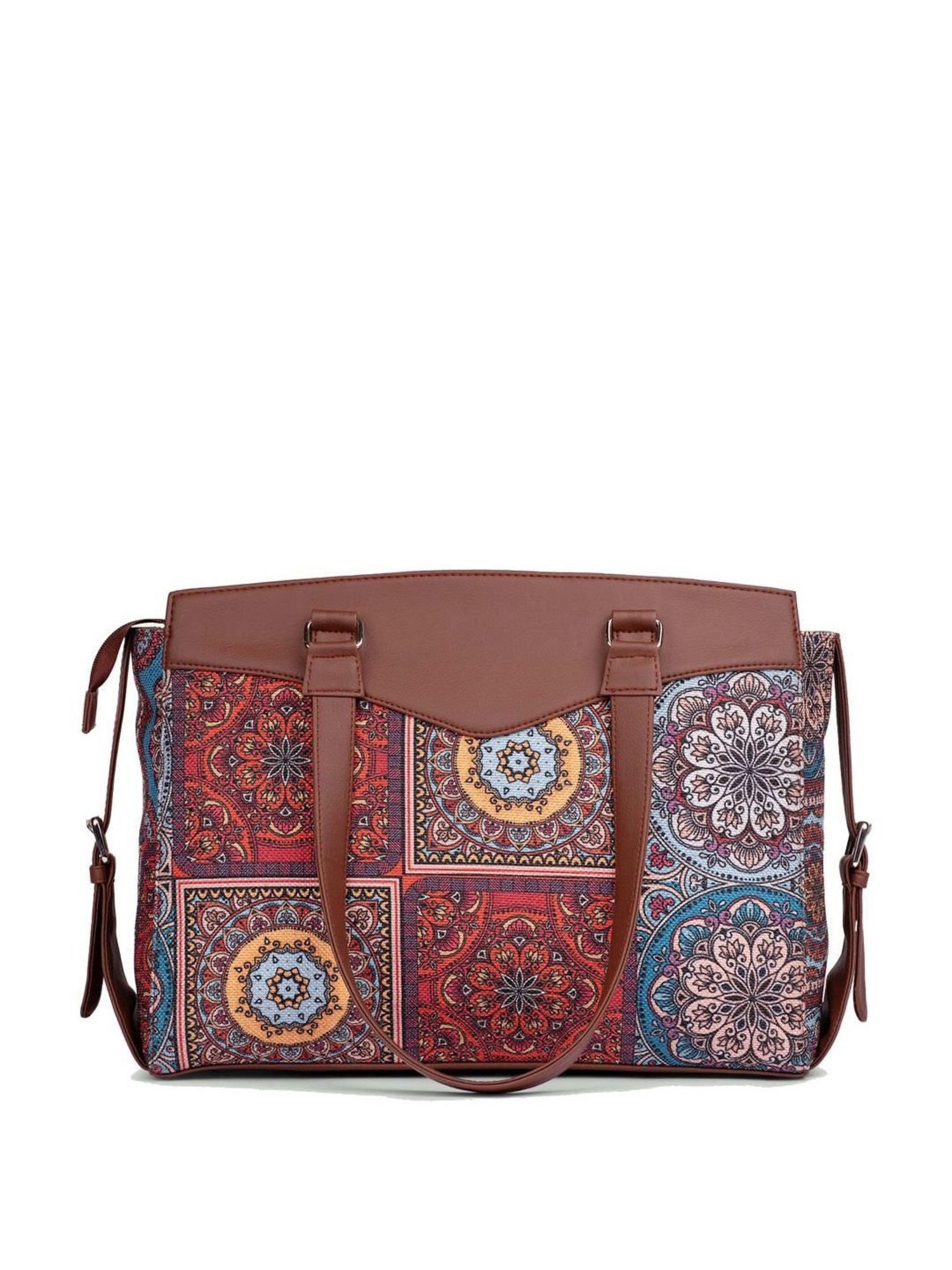Zouk Mandala Multicolor Jute Printed Tote Handbag