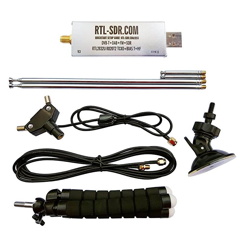 V3 R820T2 RTL2832U 1PPM TCXO HF Bias Tee SMA Software Defined Radio with Dipole Antenna Kit