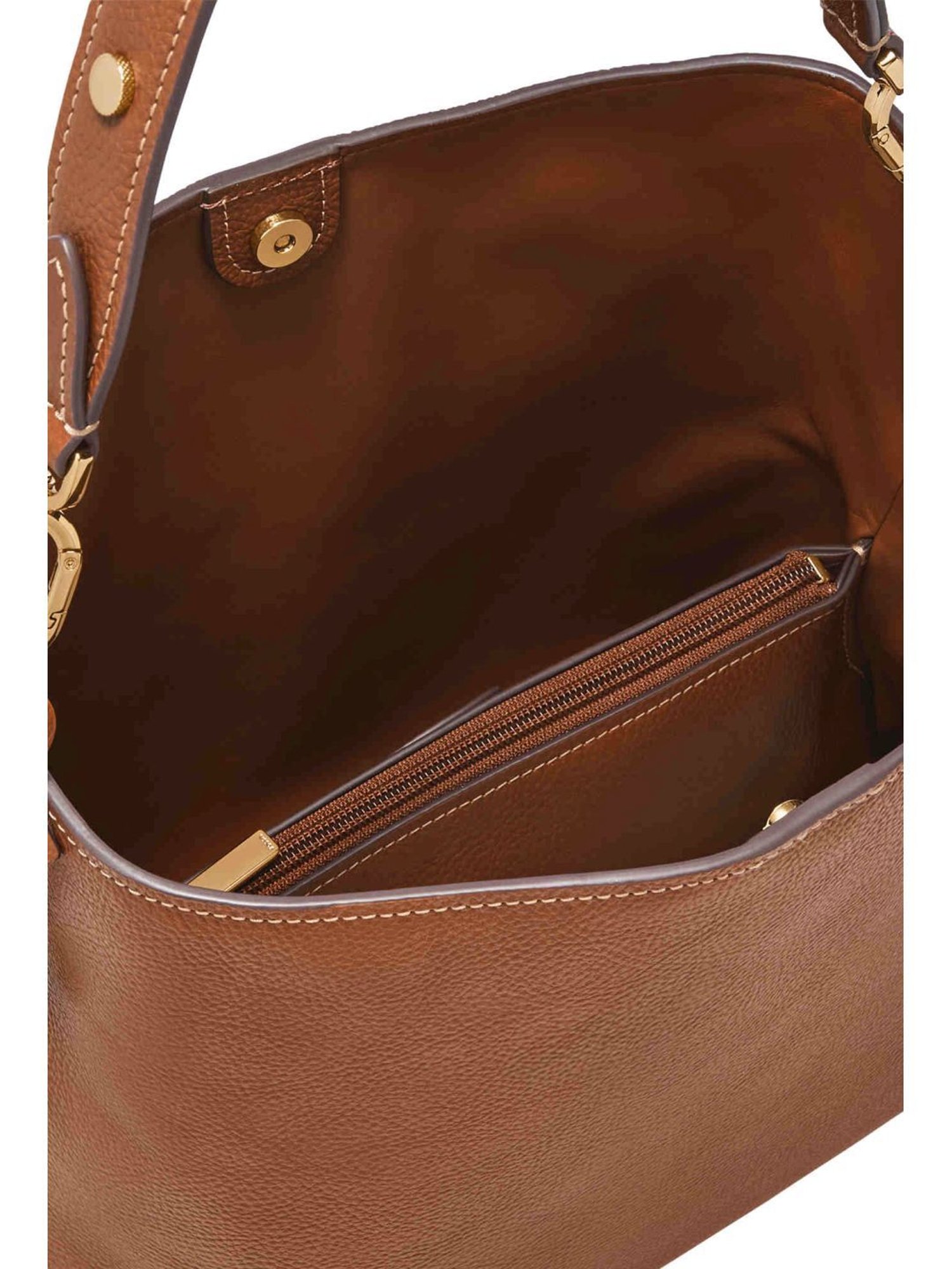 Fossil Brown Solid Hobo Shoulder Handbag