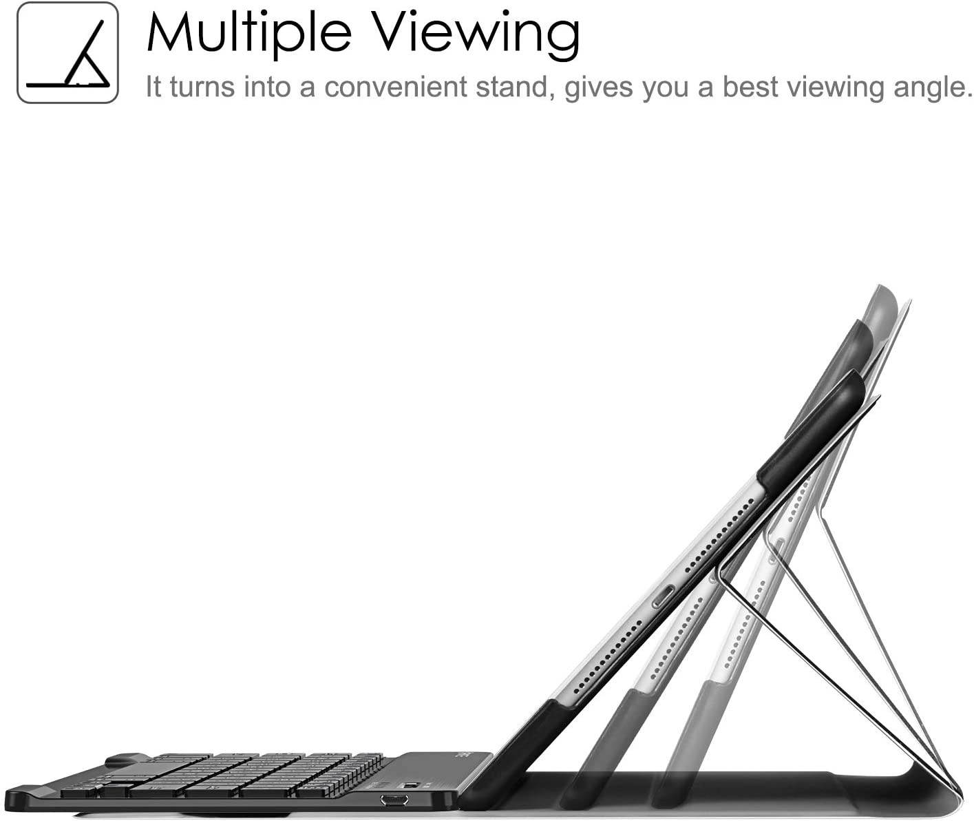 Fintie Keyboard Case for iPad 9.7 2018/2017 / iPad Air 2 / iPad Air - Slim Shell Stand Cover w/Magnetically Detachable Wireless Bluetooth Keyboard for iPad 6th / 5th Gen, Black