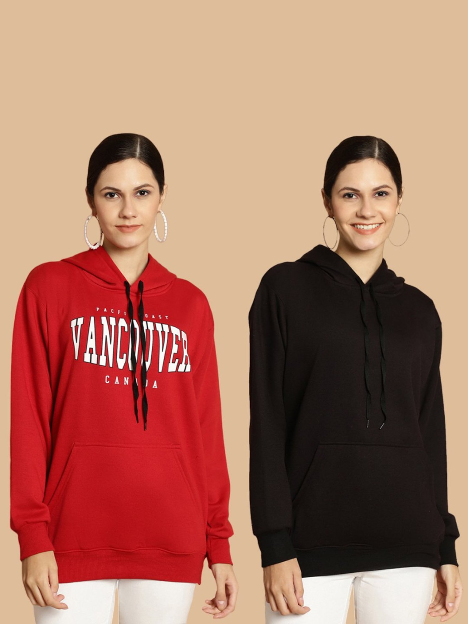 Vimal Jonney Maroon & Black Printed Sweatshirt - Pack Of 2