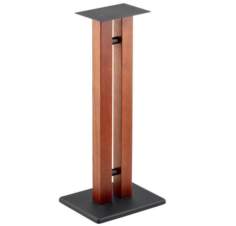 Monolith Speaker Stands - 28 Inch, Cherry (Each), 50lbs Capacity, Adjustable Spikes, Sturdy Construction, Ideal For Home Theater Speakers