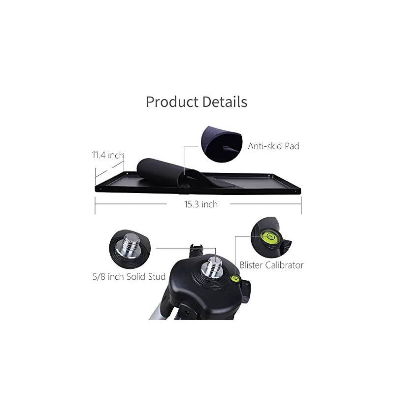 Aluminum Tripod Projector Stand, Adjustable Laptop Stand, Multi-Function Stand, Computer Stand Adjustable Height 17'' to 46'' for Laptop with Plate and Carrying Bag (1-Silver)