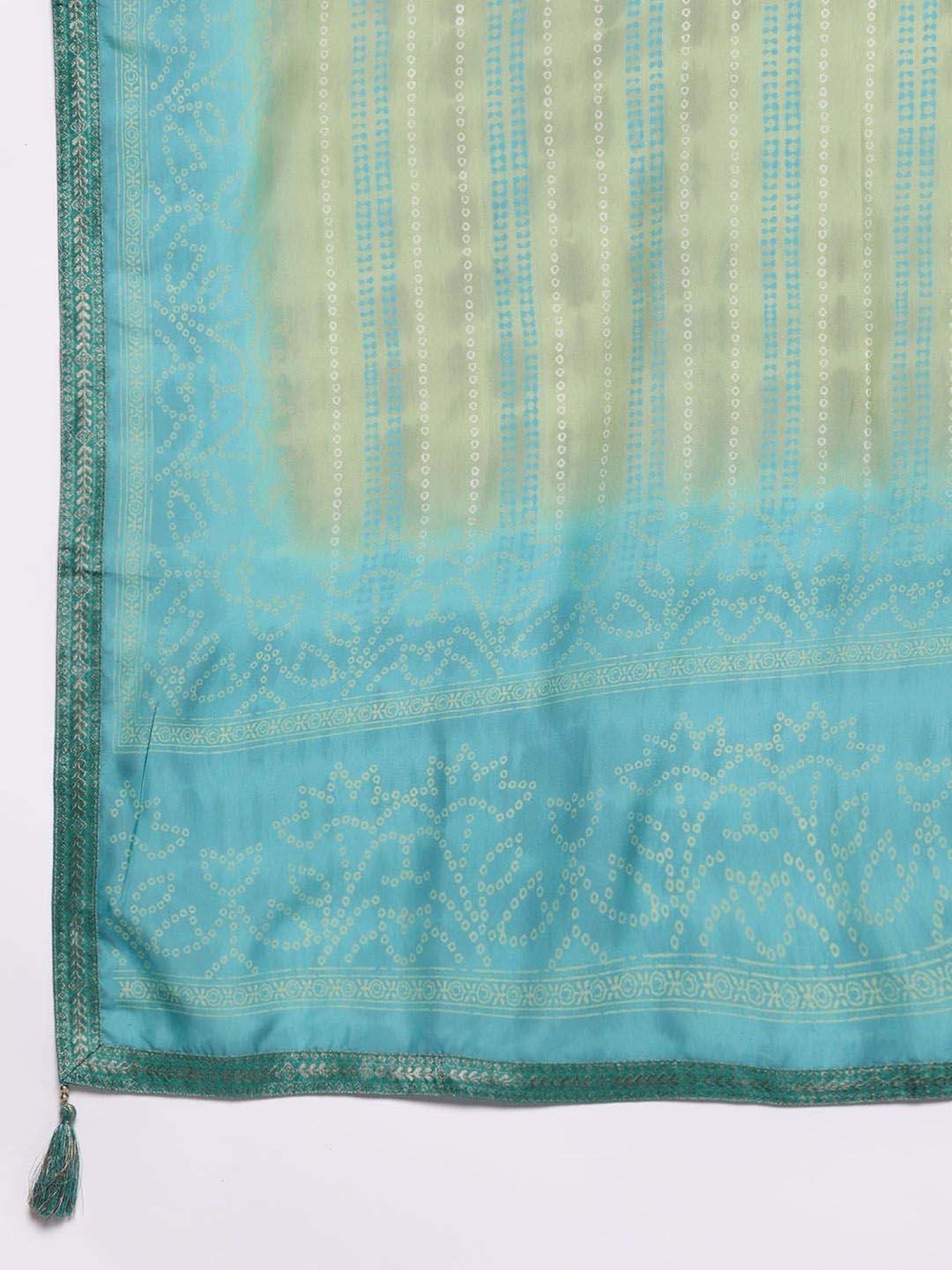 Libas Blue Woven Pattern Kurta Pant Set With Dupatta