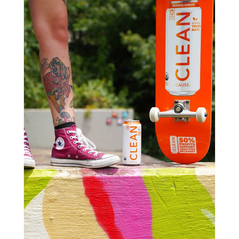 Clean Cause Sparkling Yerba Mate Orange Ginger - 16 fl oz Can