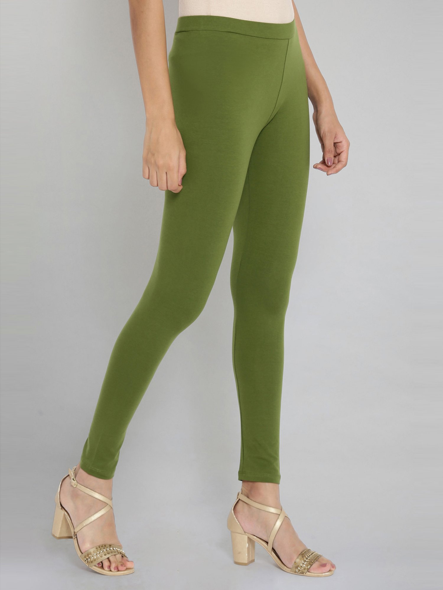 Wishful by W Olive Green Skinny Fit Leggings