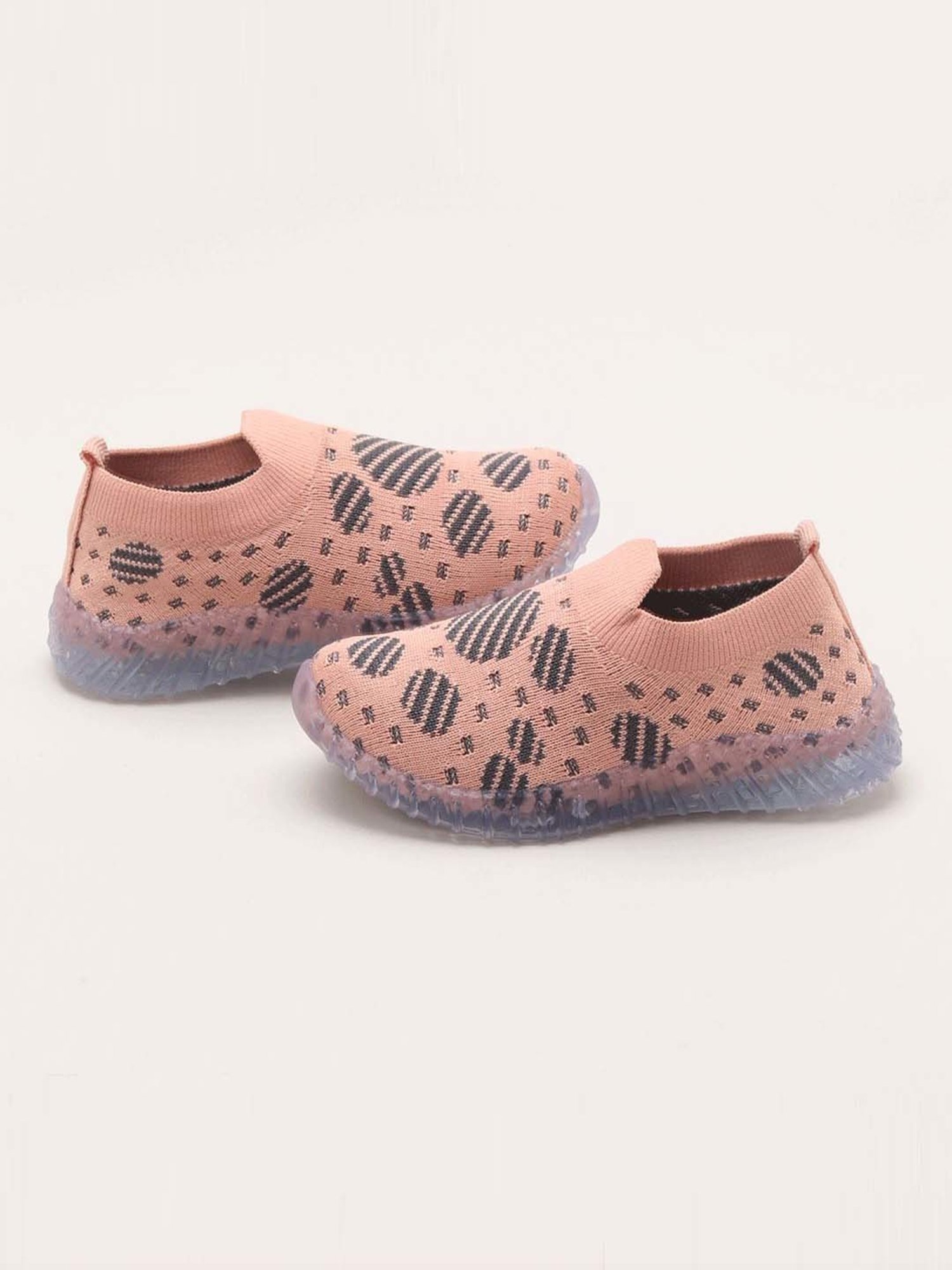 Priaansha Kids Peach & Black Casual Slip-Ons