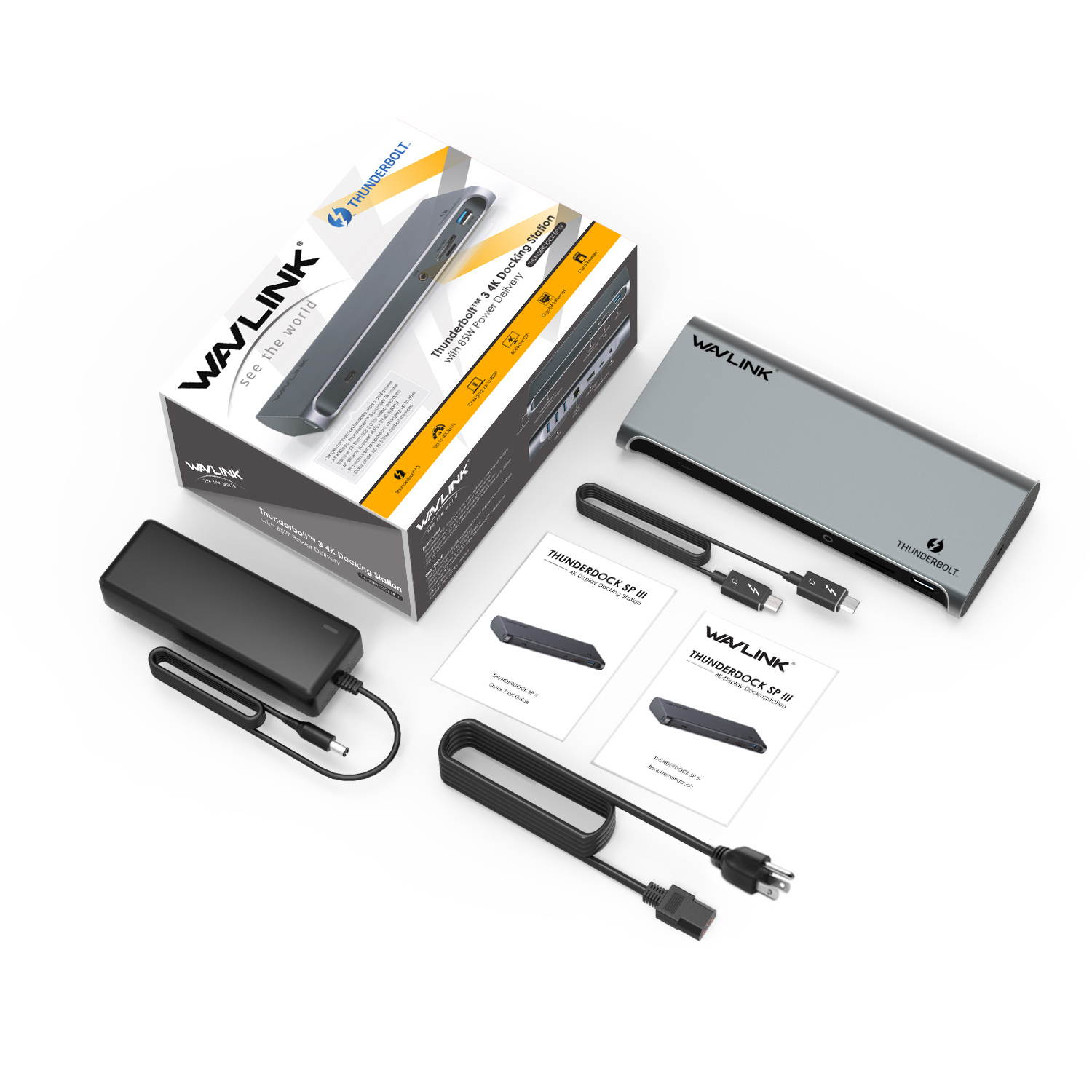 WavlinkThunderbolt 3 Docking Station With 85W Power Delivery, Dual 4K Single 5K @60Hz, 2 Thunderbolt 3 Type-C, 4xUSB 3.0,Gigabit Ethernet, 1 DisplayPort, SD/Micro SD Card Reader, Intel Certified