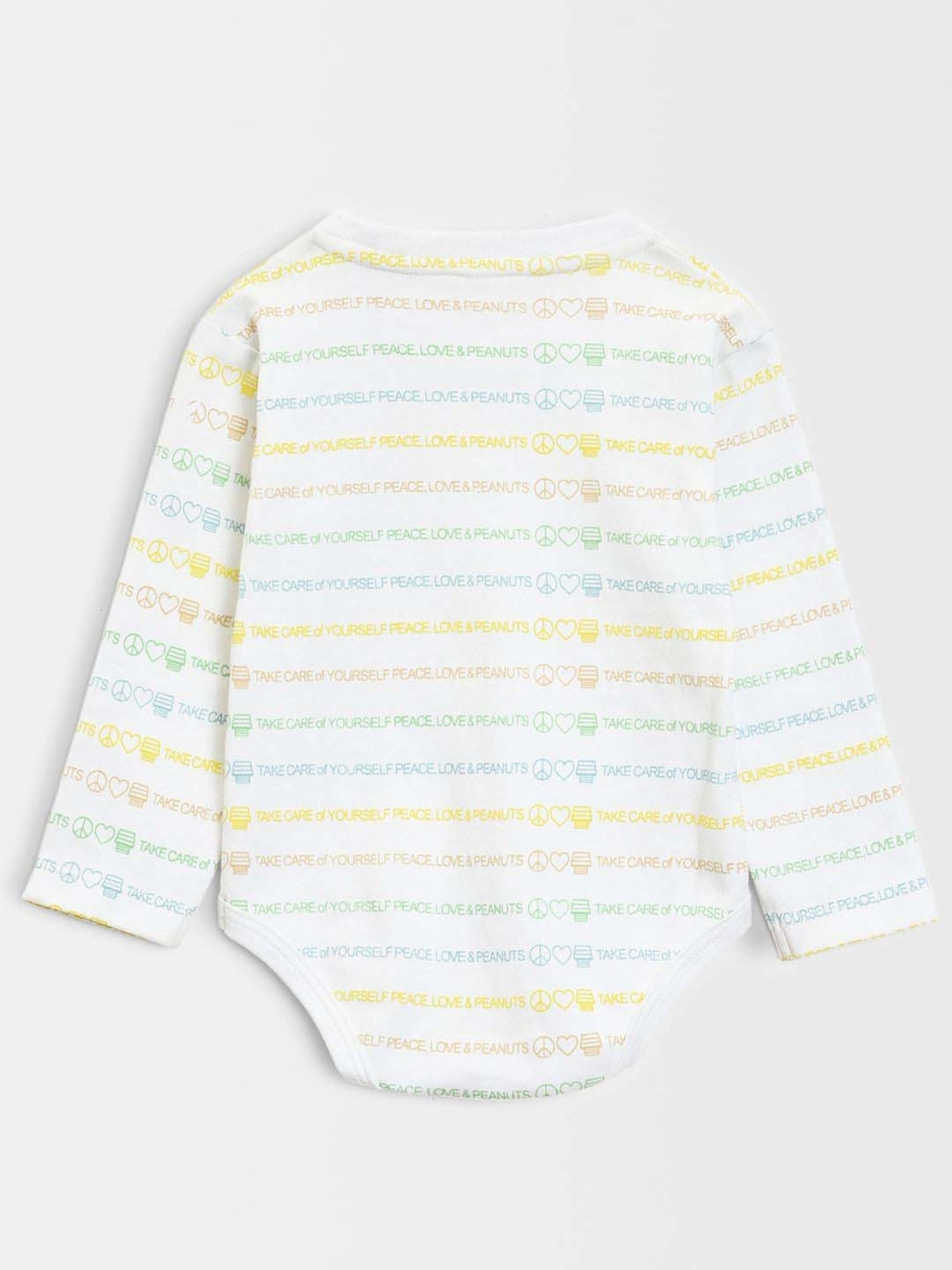 MiArcus Kids PEANUTS Sky Blue & White Printed Full Sleeves Onesie Set