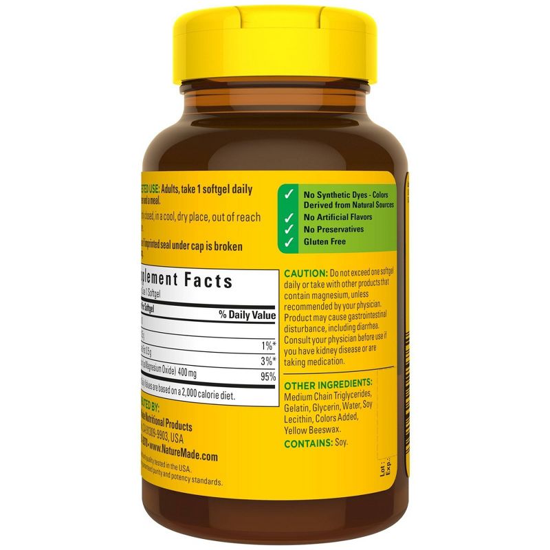 Nature Made Extra Strength Magnesium 400 mg Softgels - 60ct