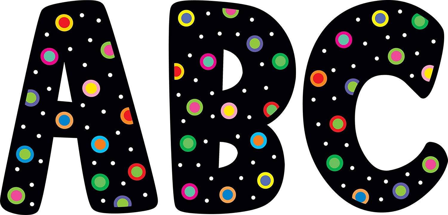 Creative Teaching Press Dots on Black 7-Inch Designer Letters (1229)
