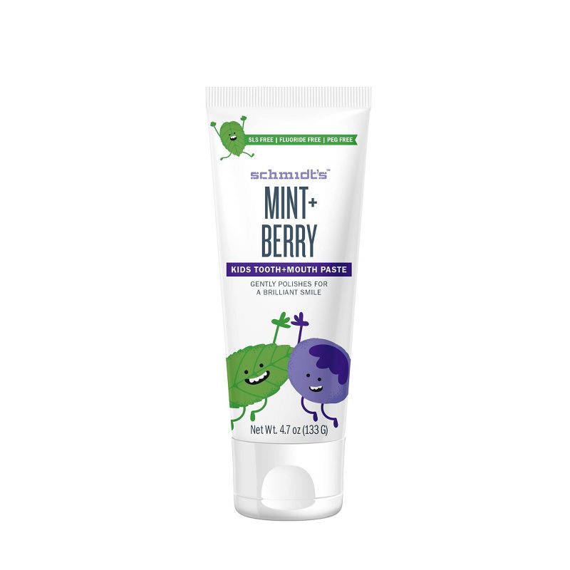Schmidt's Mint + Berry Fluoride-Free Mouth and Toothpaste for Kids - 4.7oz