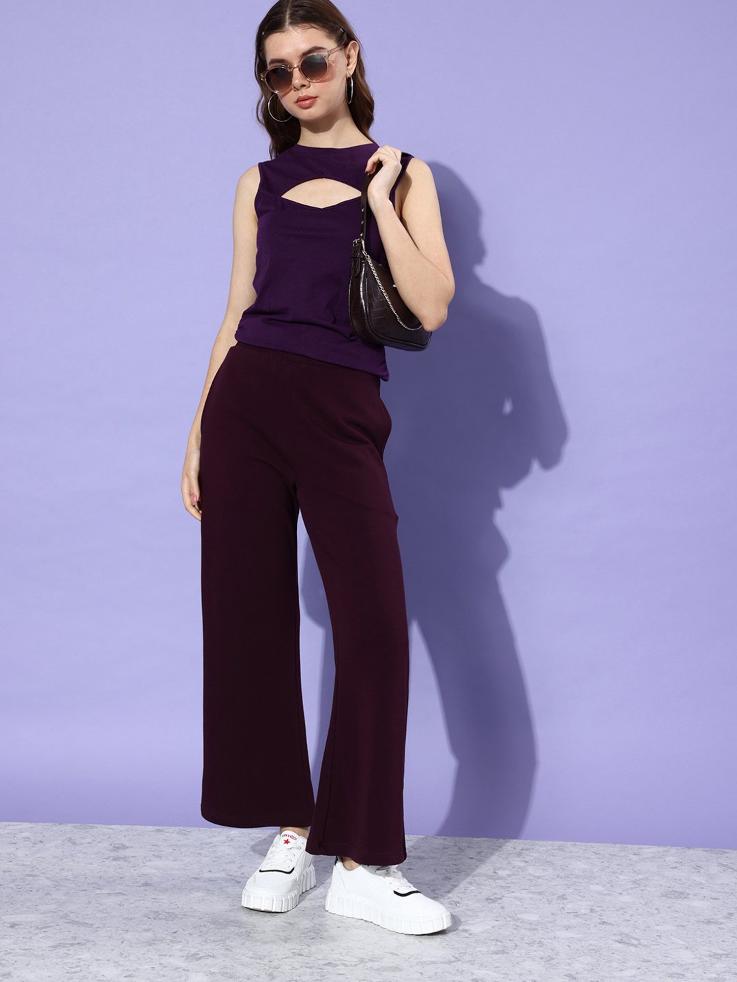 Dillinger Wine Fleece Regular Fit High Rise Trackpants