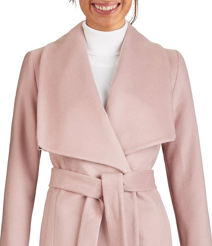 Kenneth Cole New York Short Water-Resistant Stand Collar Hooded Long Sleeve Chevron Puffer Jacket