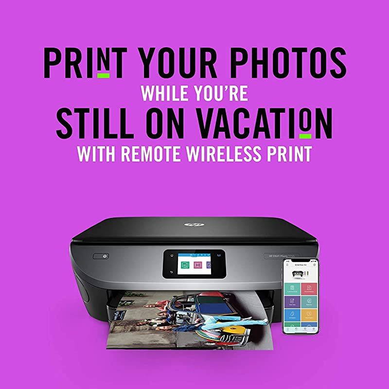 ENVY Photo 7155 All-in-One Photo Printer with Wireless Printing,  Instant Ink, Works with Alexa (K7G93A)