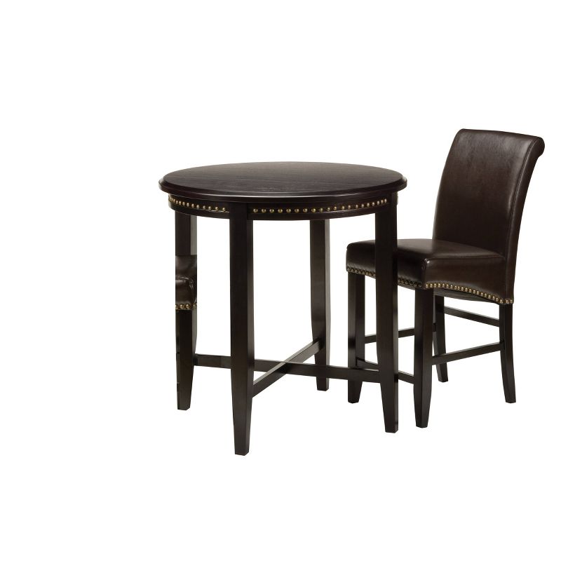 Parsons 24" Dining Chair with Nailheads Hardwood/Espresso - Office Star