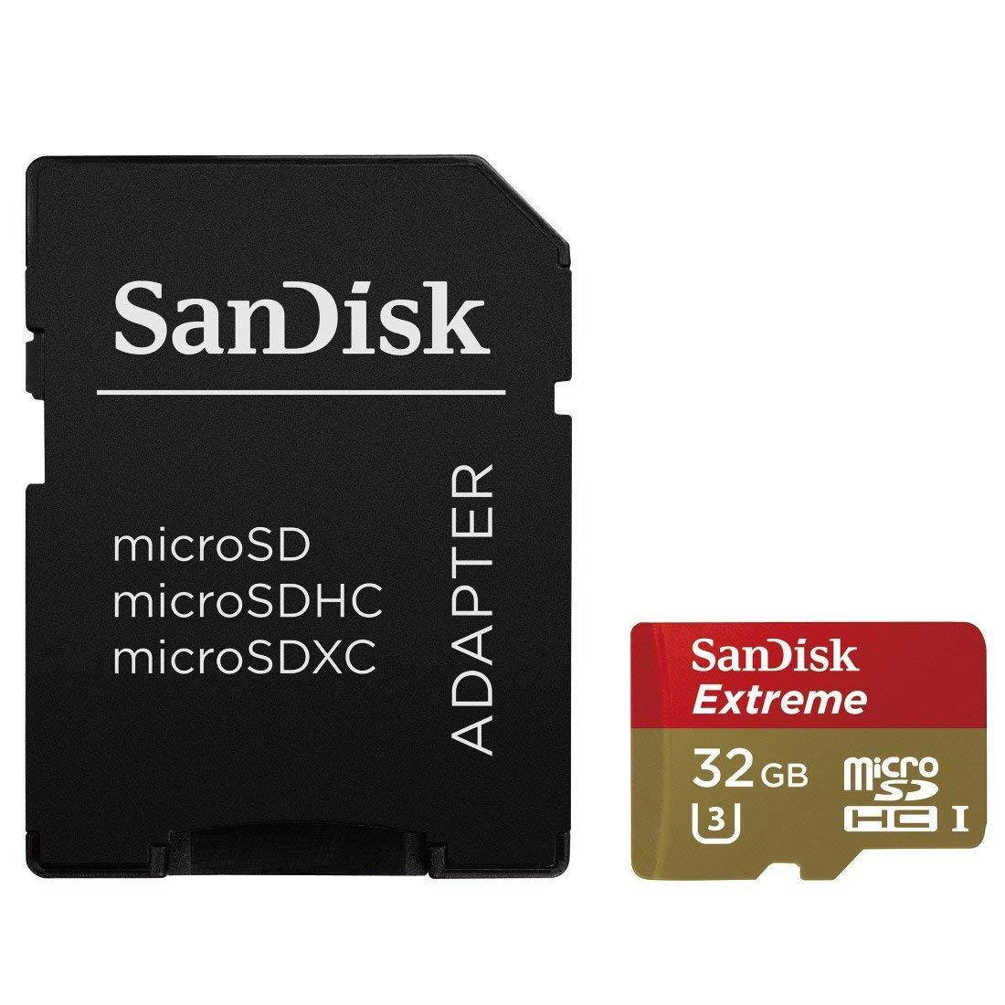 SanDisk Extreme 32GB UHS-I/U3 Micro SDHC Memory Card Up To 60MB/s Read With Adapte-SDSDQXN-032G-G46A [Older Version]