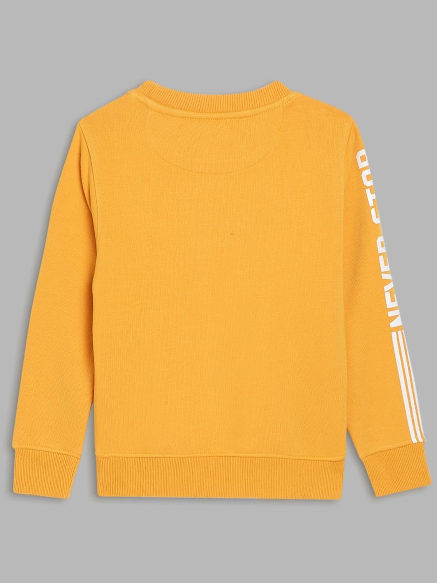 Blue Giraffe Kids Yellow & White Printed Full Sleeves Sweatshirt