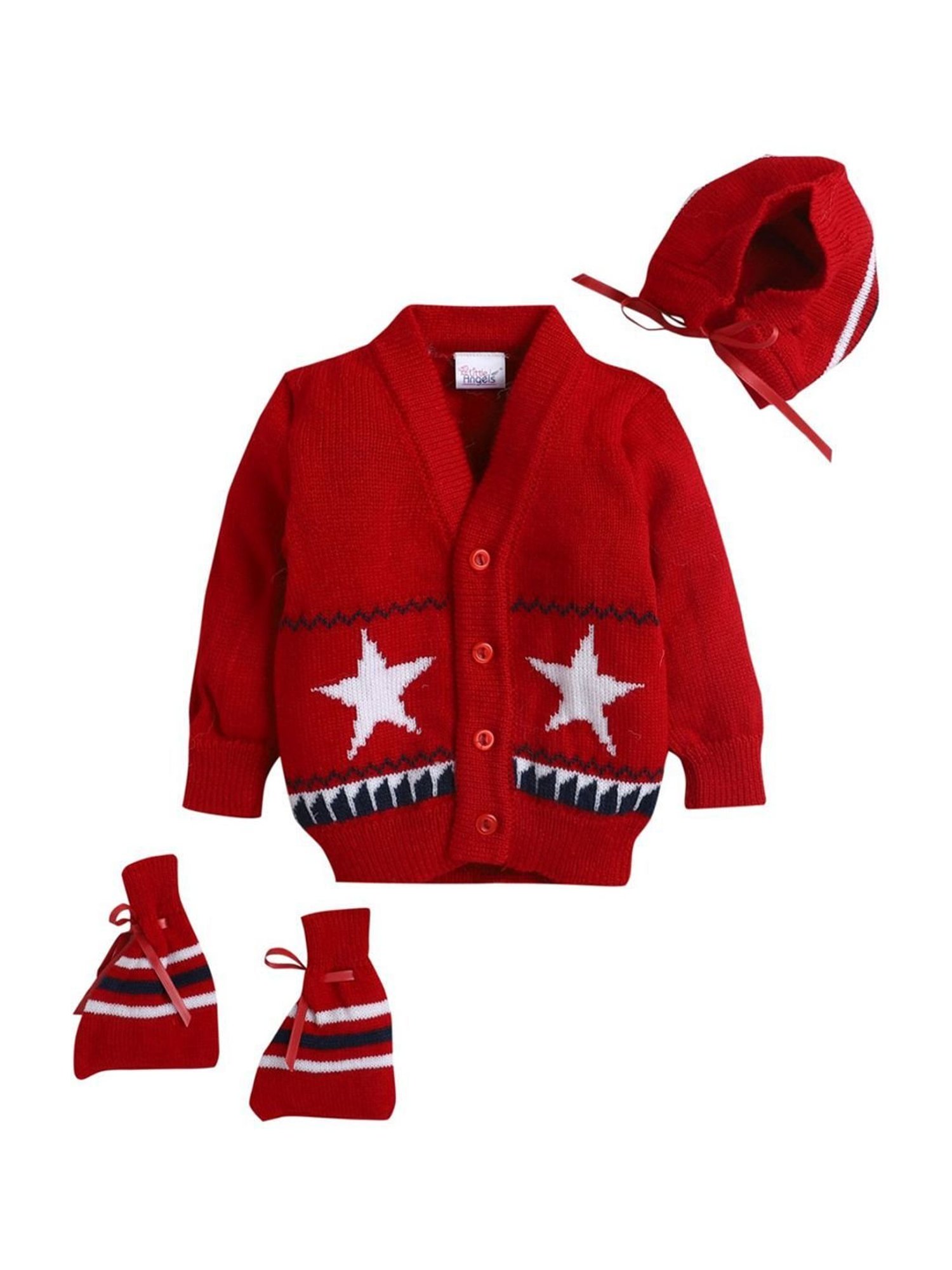 Pantaloons Baby Brown Cotton Printed Full Sleeves Sweater