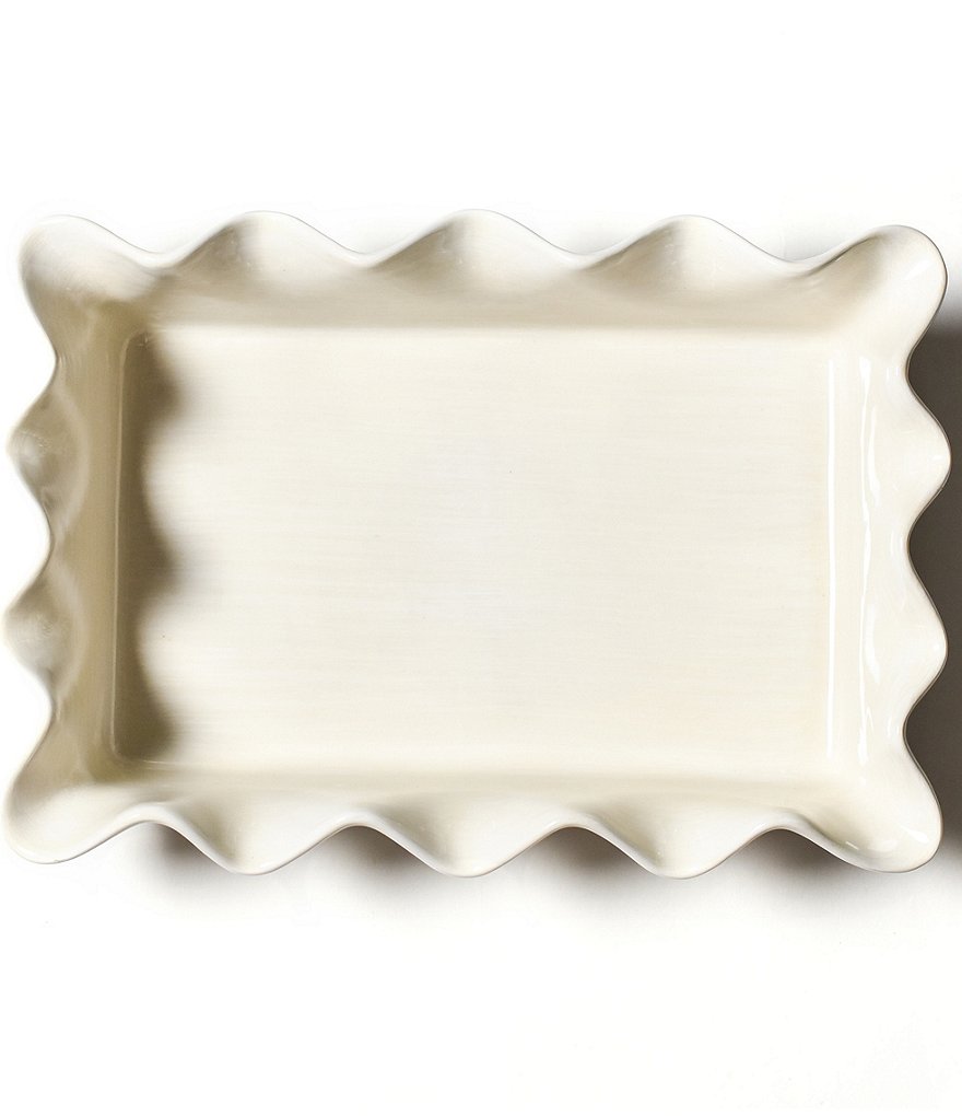 Coton Colors Signature White Ruffle Casserole Dish